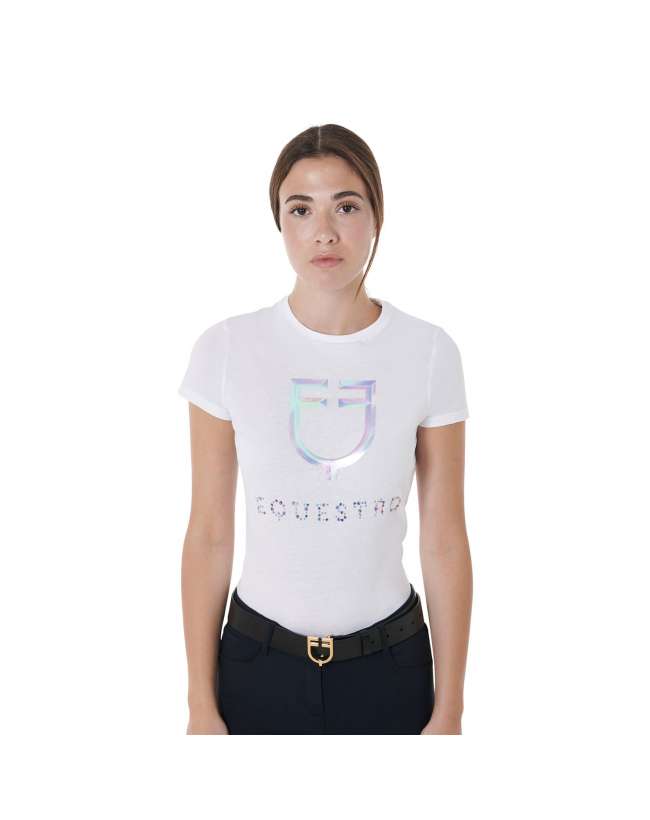 T-SHIRT EQUESTRO DONNA STAMPA MULTICOLORE