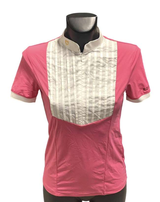 POLO DONNA EQUESTRO FUXIA COTONE PLISSETTATO