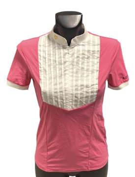 POLO DONNA EQUESTRO FUXIA COTONE PLISSETTATO-28533