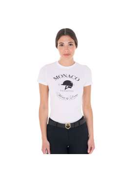 T-SHIRT EQUESTRO DONNA MONACO CON BRILLANTINI-28606