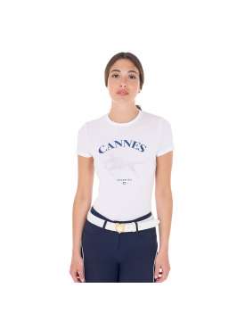 T-SHIRT DA DONNA EQUESTRO CANNES CON BRILLANTINI-28608
