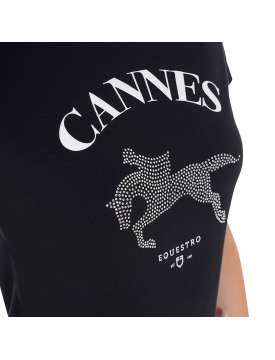 T-SHIRT DA DONNA EQUESTRO CANNES CON BRILLANTINI-28611