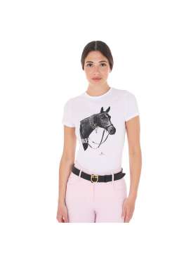 T-SHIRT EQUESTRO DONNA CON STAMPA E STRASS-28612