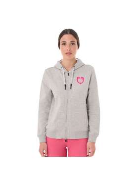 FELPA EQUESTRO DONNA CON CAPPUCCIO RICAMO FUXIA-28642