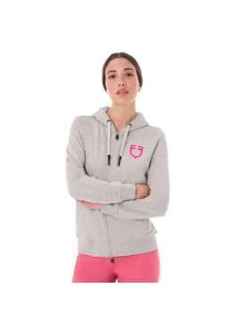 FELPA EQUESTRO DONNA CON CAPPUCCIO RICAMO FUXIA-28643