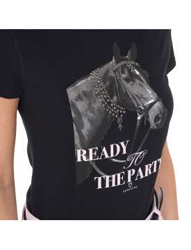 T-SHIRT EQUESTRO DONNA CON STAMPA E STRASS-28750