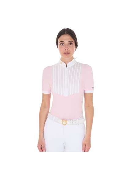 POLO DONNA EQUESTRO SLIM FIT COTONE PLISSETTATO