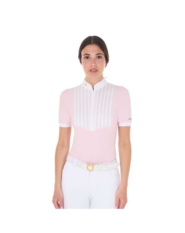 POLO DONNA EQUESTRO COTONE PLISSETTATO