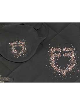 SOTTOSELLA E CUFFIA EQUESTRO CON LOGO STRASS-28994