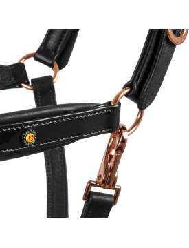 CAVEZZA EQUESTRO CUOIO LUCIDO FIBBIE ROSEGOLD-29005