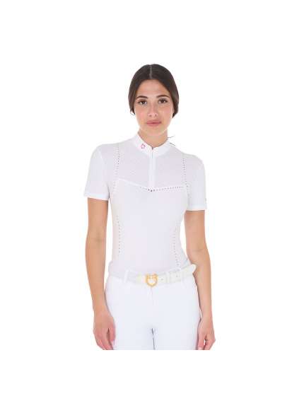 POLO DA CONCORSO DONNA EQUESTRO TESSUTO TRAFORATO