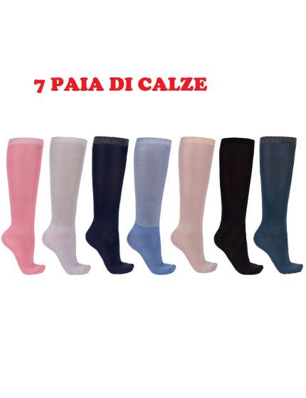 BOX 7 PAIA DI CALZE SOTTILI CON GLITTER