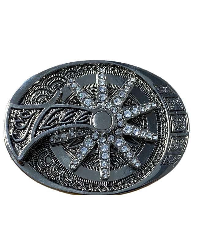 FIBBIA WESTERN CON ROTELLA STRASS
