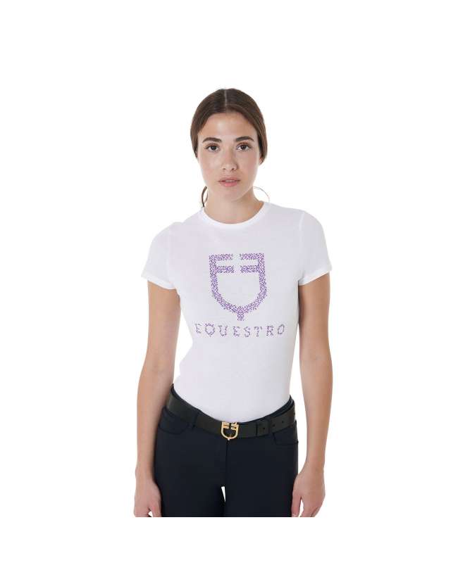 T-SHIRT DONNA EQUESTRO LOGO BRILLANTINI
