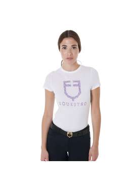 T-SHIRT DONNA EQUESTRO LOGO BRILLANTINI-29673