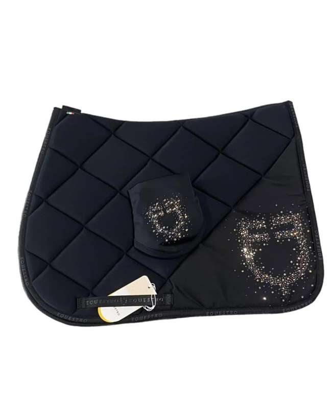 SOTTO SELLA EQUESTRO PONY CON CUFFIA LOGO STRASSS