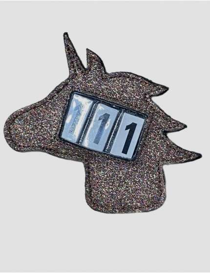 PORTA NUMERO DA GARA FORMA UNICORNO