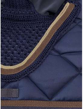 SOTTOSELLA E CUFFIA BLU BORDO MARRONE-29880