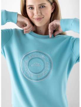 FELPA EQUILINE DONNA GIROCOLLO CON STRASS-29896