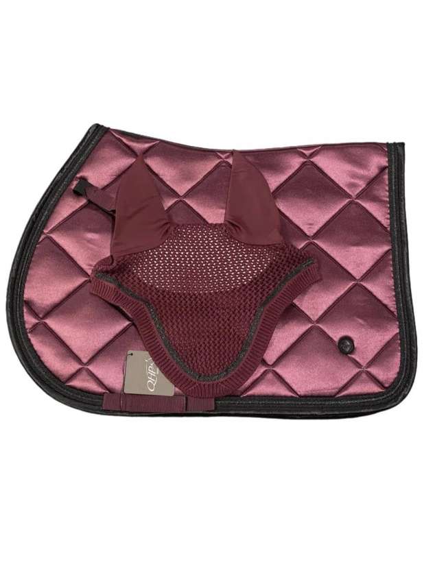SOTTO SELLA E CUFFIA BORDEAUX GLITTER