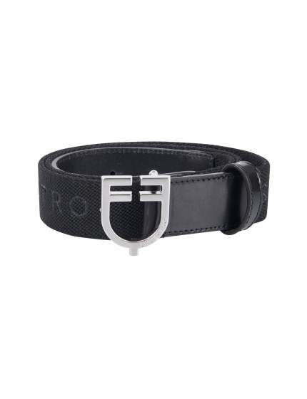 CINTURA EQUESTRO CUOIO ED ELASTICO CON SCRITTA