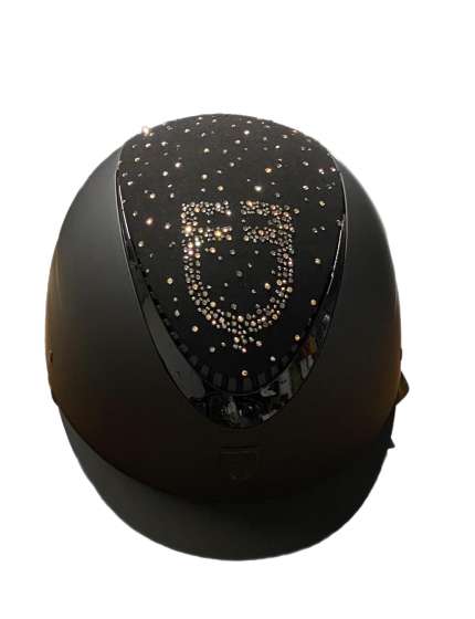 CASCO EQUESTRO OPACO LOGO CON STRASS