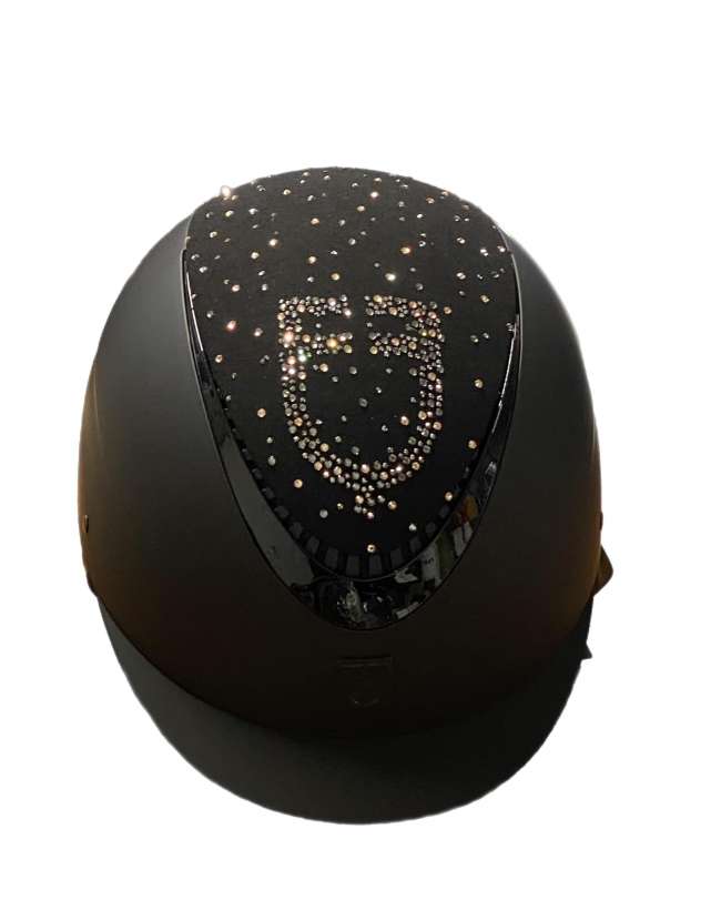 CASCO EQUESTRO OPACO LOGO CON STRASS