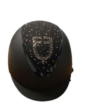 CASCO EQUESTRO OPACO LOGO CON STRASS-30124