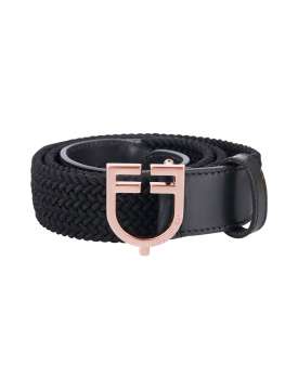CINTURA EQUESTRO ELASTICO E CUOIO FIBBIA ROSEGOLD-30169
