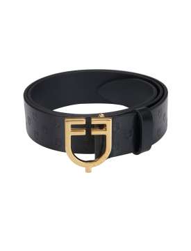 CINTURA EQUESTRO CUOIO FIBBIA DORATA-30177