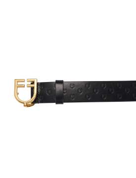 CINTURA EQUESTRO CUOIO FIBBIA DORATA-30179