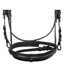 TESTIERA IN PELLE E CUOIO CON CLINCHER NERO-30227