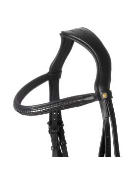 TESTIERA IN PELLE E CUOIO CON CLINCHER NERO-30228