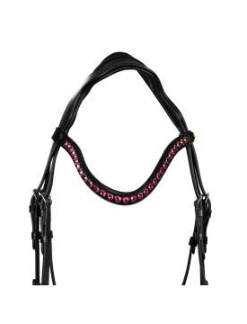 TESTIERA ANATOMICA CON STRASS FUXIA-30235