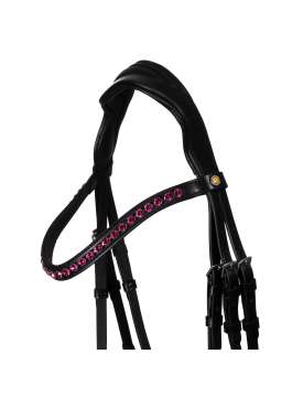 TESTIERA ANATOMICA CON STRASS FUXIA-30236