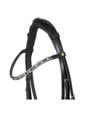 TESTIERA INGLESE CUOIO STRASS SU FRONTALINO-30250