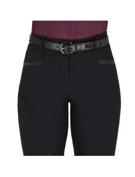 CINTURA IN CUOIO CON RIPORTO LUREX NERO-30263