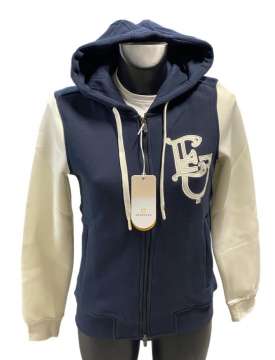FELPA DONNA EQUESTRO BICOLORE EQ CAPPUCCIO-30289
