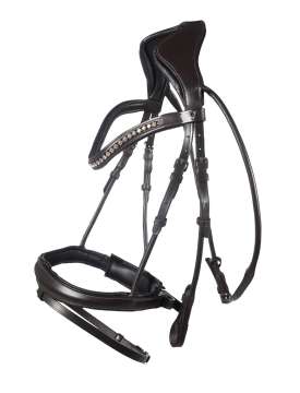 BRIGLIA ANATOMICA IN PELLE CON FRONTALINO BRILLANTINI-30530