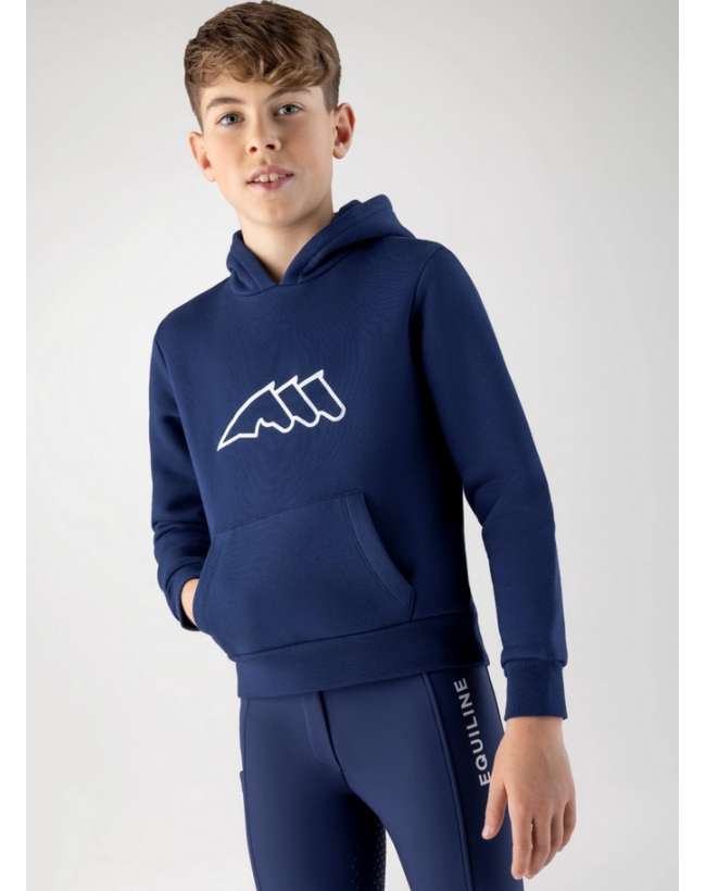 FELPA EQUILINE NAVY PEONY JUNIOR CON CAPPUCCIO