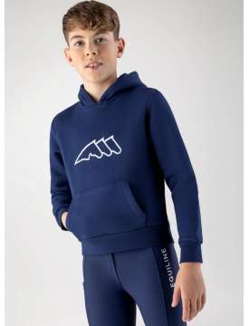 FELPA EQUILINE NAVY PEONY JUNIOR CON CAPPUCCIO-30651
