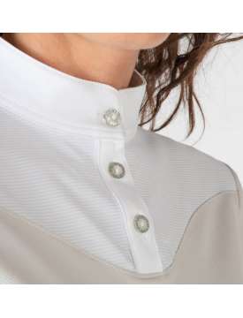 NOAH SARM HIPPIQUE POLO DONNA MICROFIBRA BEIGE/WHITE-30683
