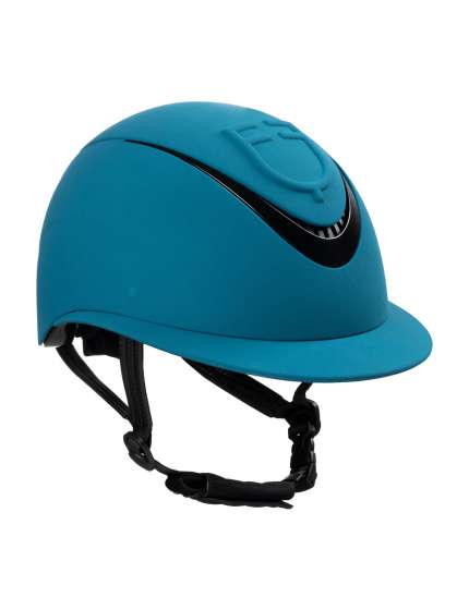 CASCO DONNA EQUESTRO CON LOGO A RILIEVO E VISIERA LARGA