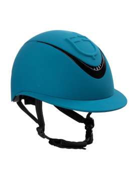 CASCO DONNA EQUESTRO CON LOGO A RILIEVO E VISIERA LARGA-30711