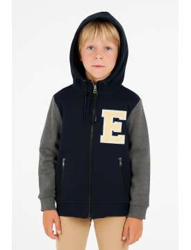 FELPA CON CAPPUCCIO EQUESTRO BAMBINO CON ZIP LUNGA-30752
