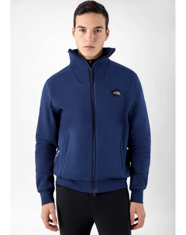 FELPA UOMO EQUILINE FULL ZIP NAVY PEONY
