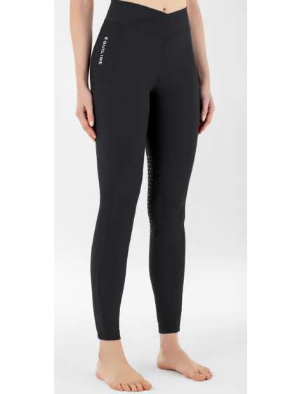 LEGGINGS DONNA EQUILINE A COSTINE GRIP AL GINOCCHIO