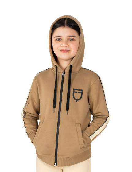 FELPA EQUESTRO BAMBINA CON CAPPUCCIO E ZIP