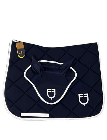 SOTTOSELLA DRESSAGE EQUESTRO BLU CON CUFFIA