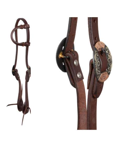 TESTIERA WESTERN POOL'S MONO-ORECCHIO CON FIBBIE TEDESCHE